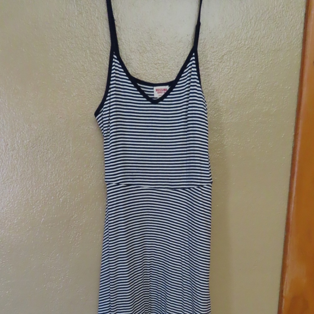 Navy Blue and White Striped light dress